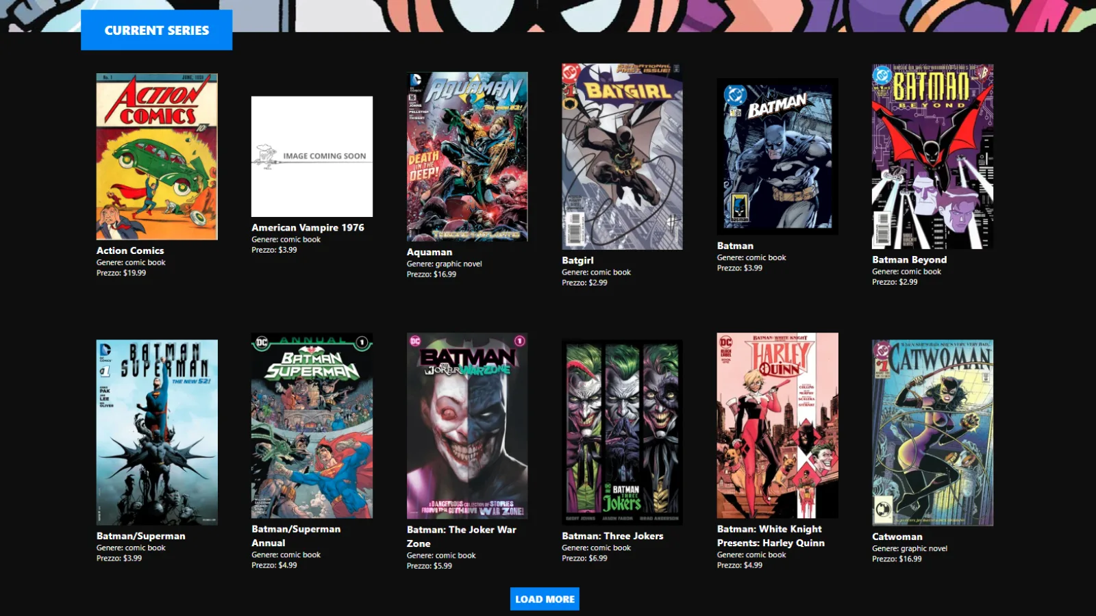 DC Comics Showcase – Front-end Web App in Vue.js